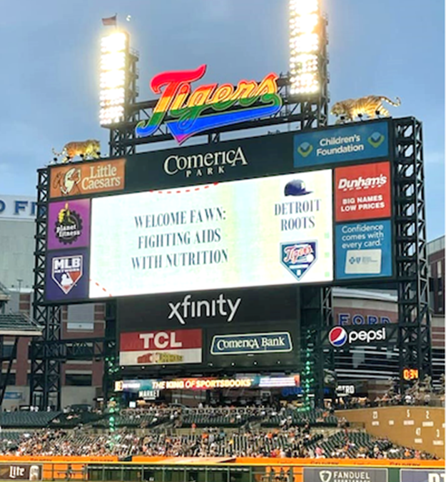 Friends of Fighting AIDS with Nutrition attend Detroit Tigers Pride Night